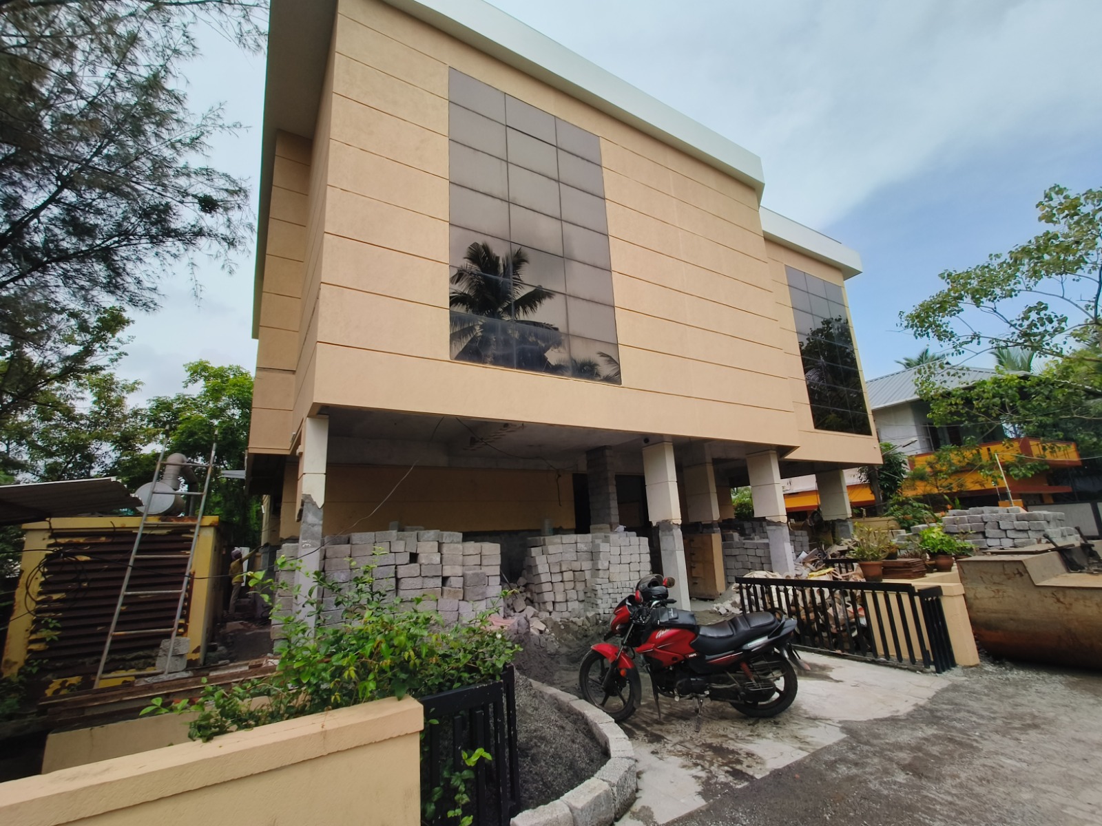 Commercial building lifted